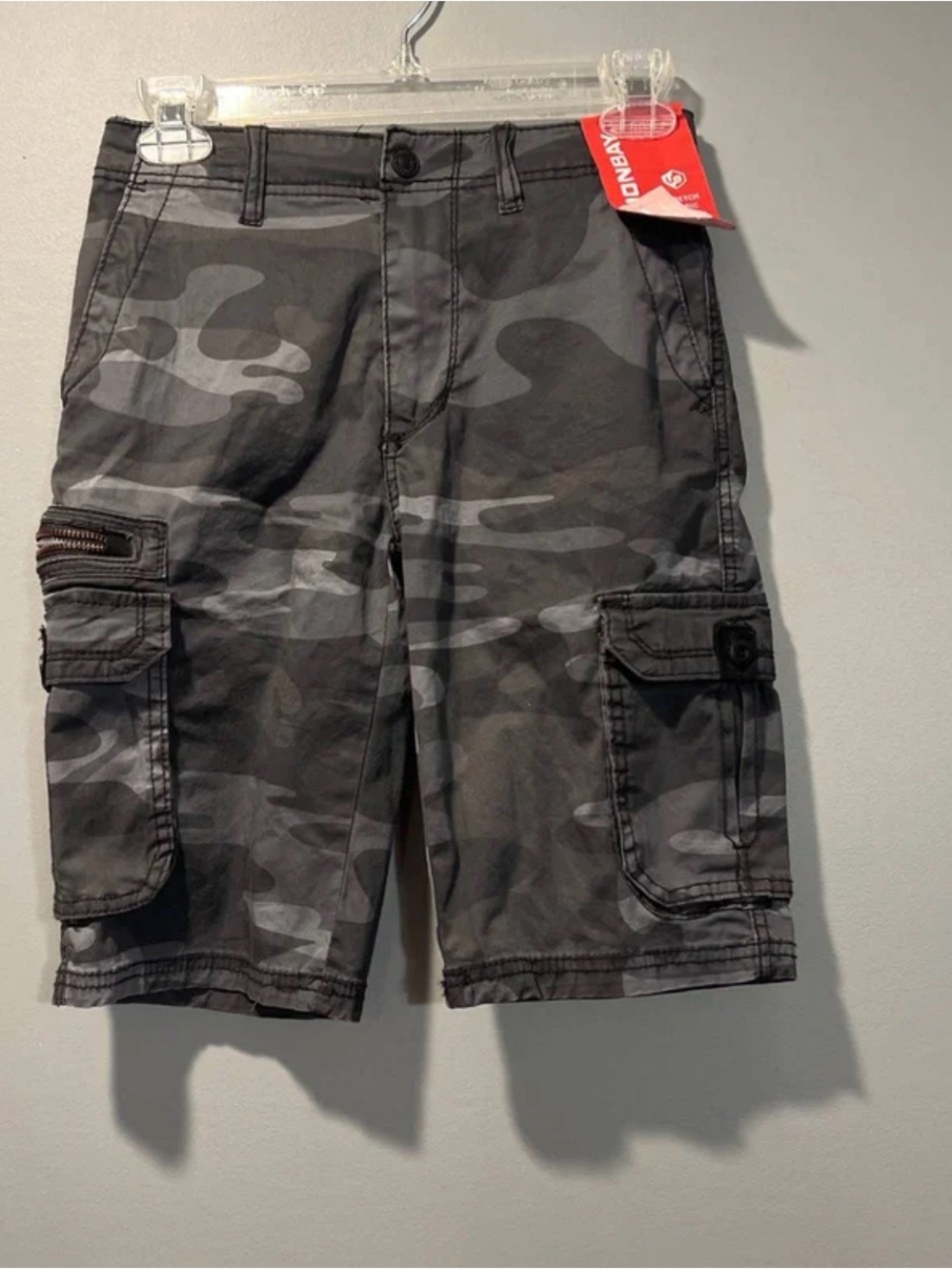 -*UNIONBAY Boys Gray Camo Cargo Shorts